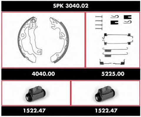 WOKING SPK 3040.02 Brake Set, drum brakes